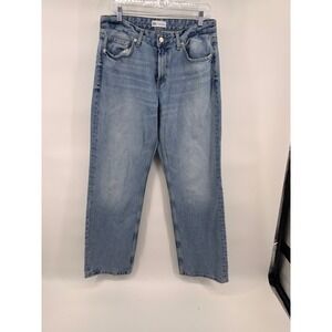 Zara Women's Light Wash Denim Jeans Straight Leg Casual Everyday‎